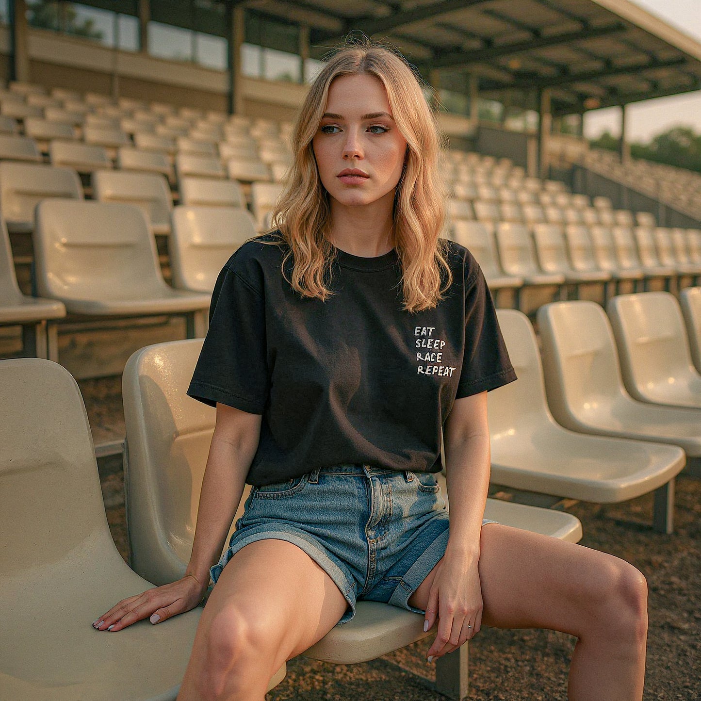 T-shirt - Script Eat Sleep Race Repeat