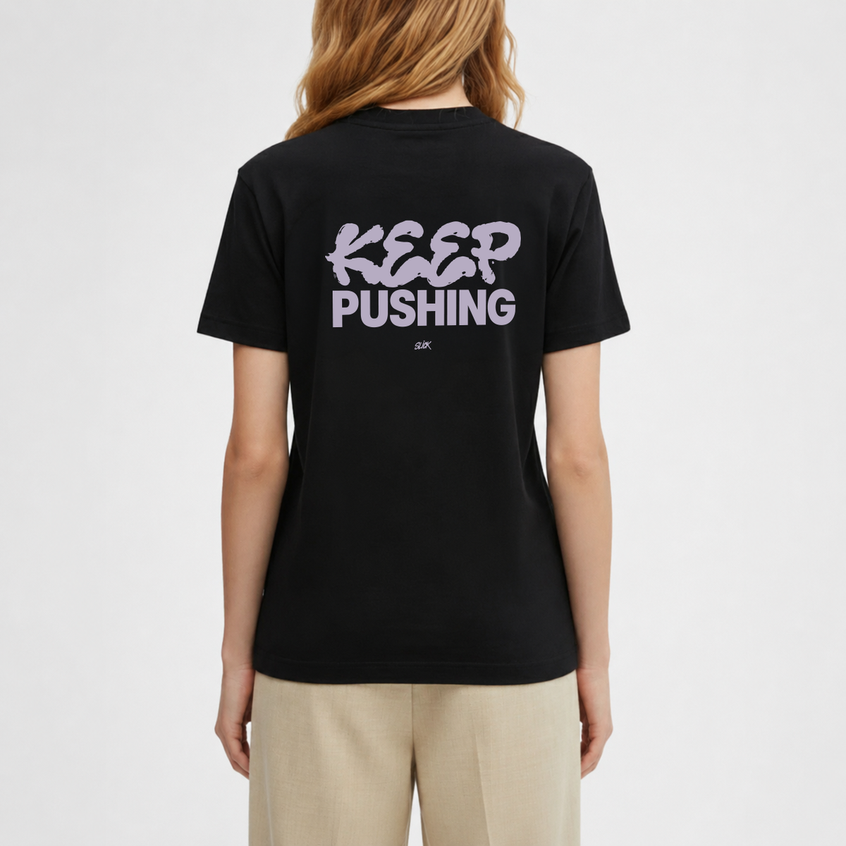 T-SHIRT "KEEP PUSHING" NOIR