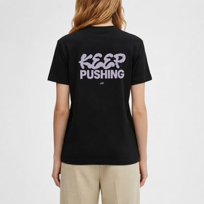 T-SHIRT "KEEP PUSHING" NOIR